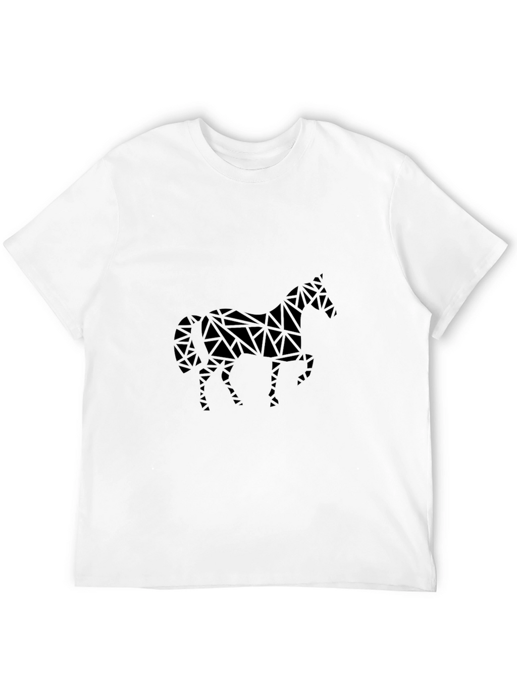 Geometric Horse Graphic Tee - Black