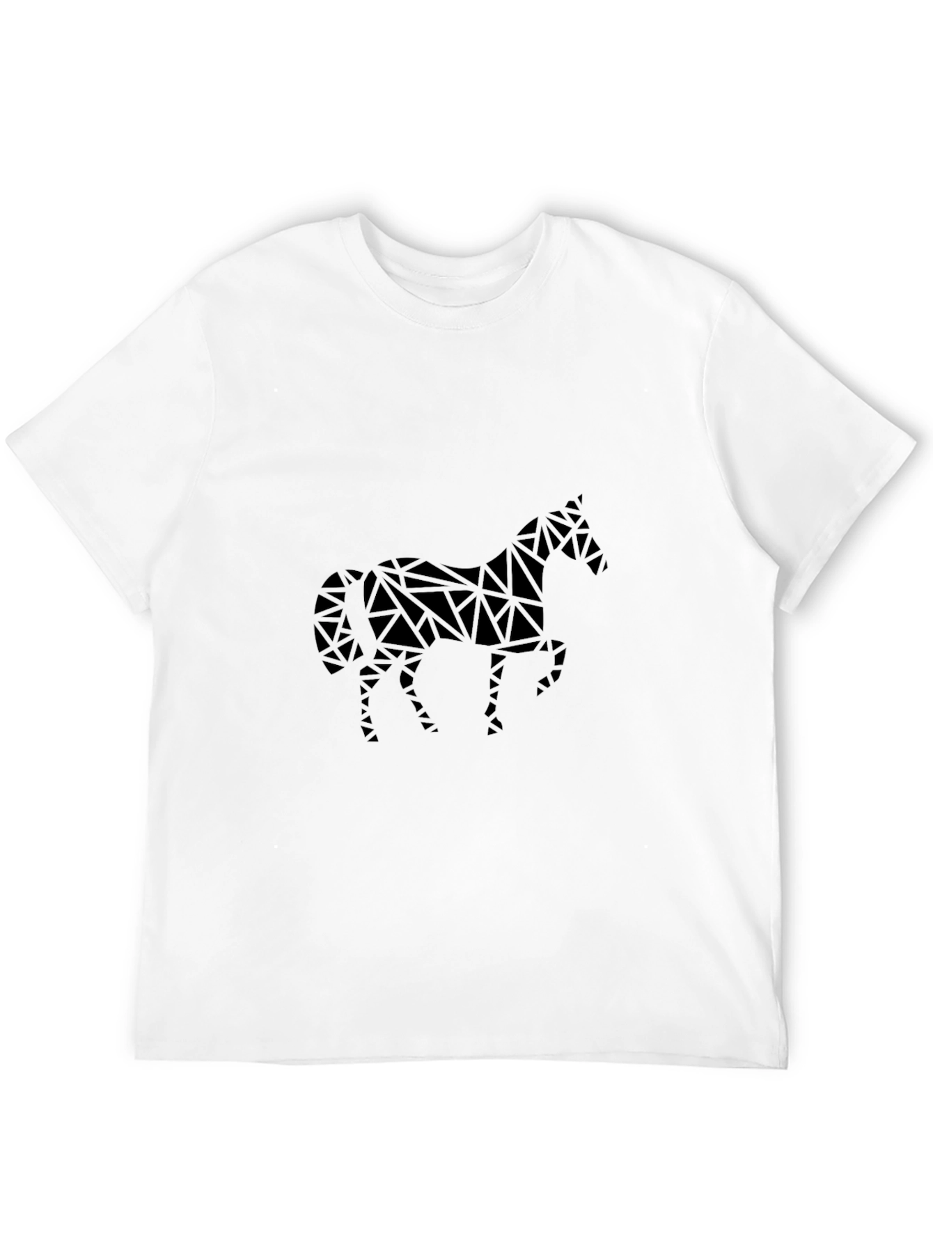 Geometric Horse Graphic Tee - Black