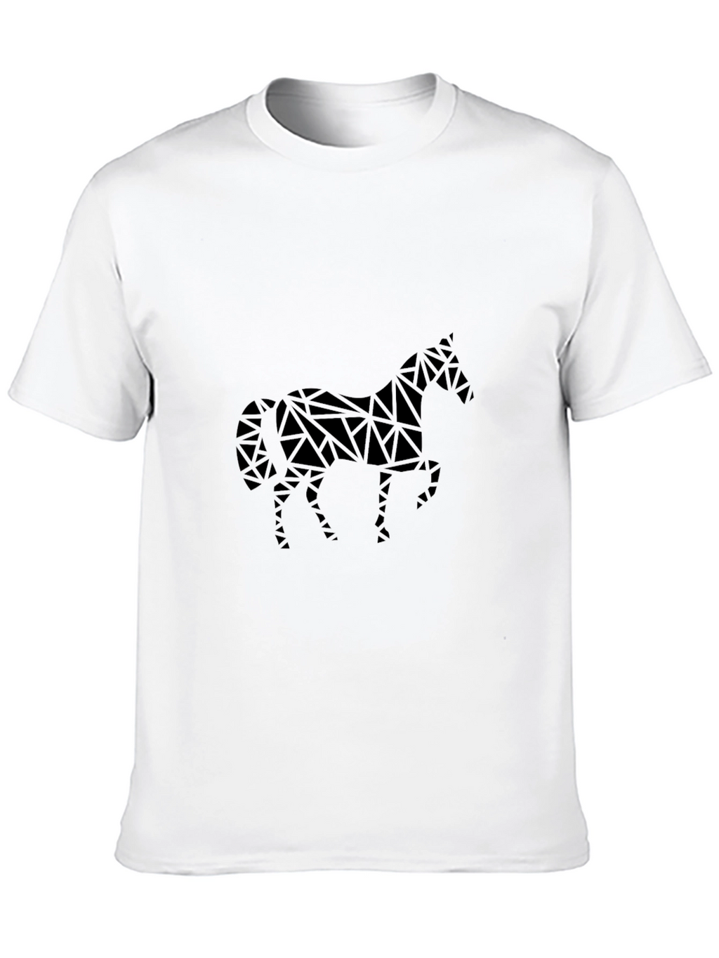 Geometric Horse Graphic Tee - Black