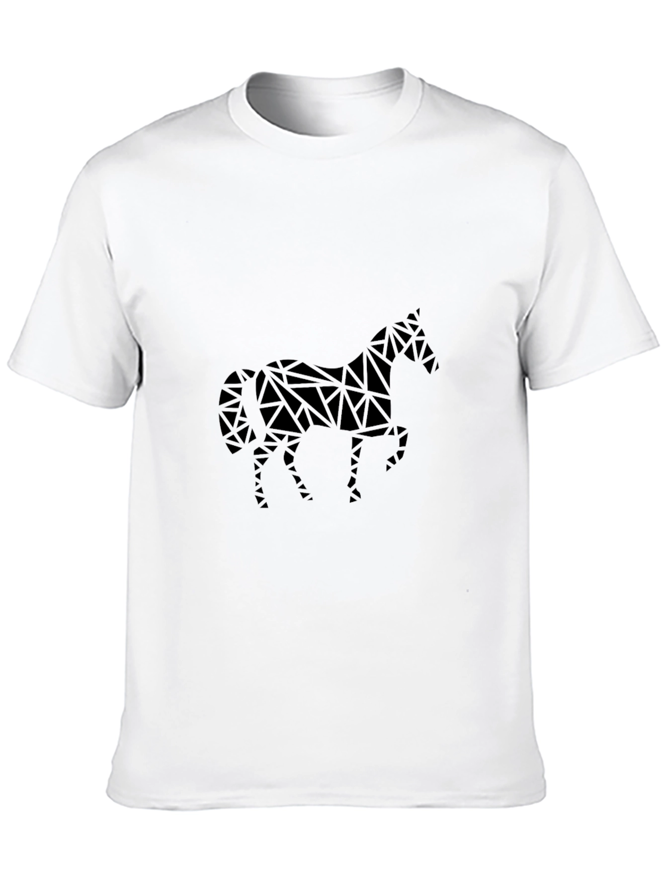 Geometric Horse Graphic Tee - Black
