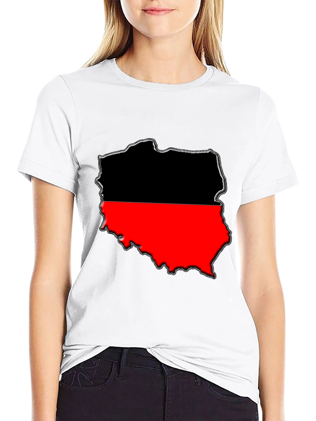 Poland Map T-Shirt - Black & Red Graphic Tee