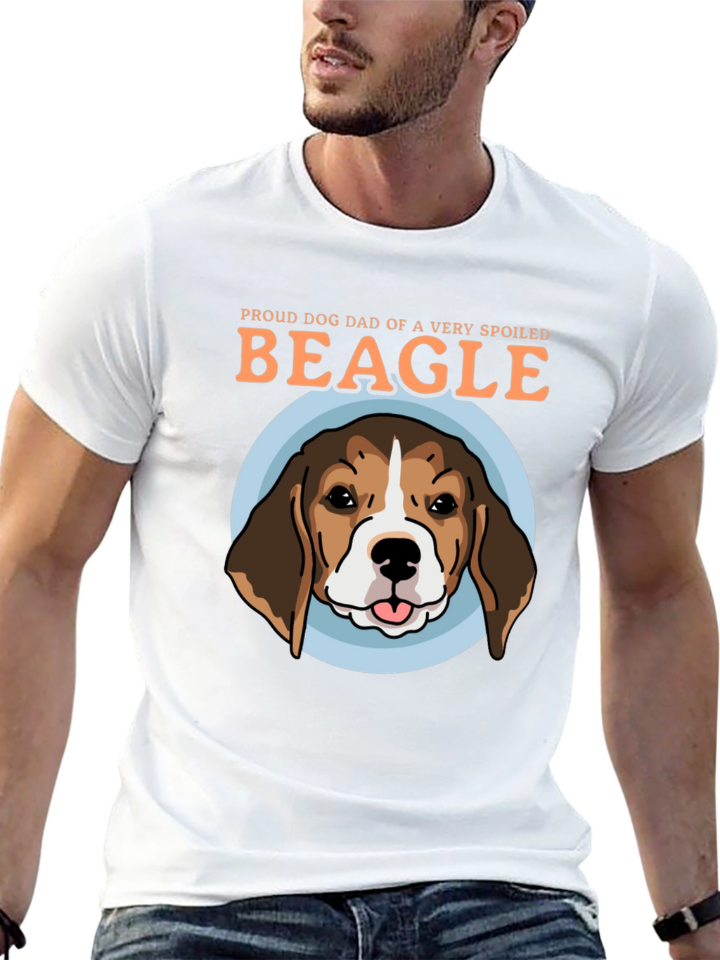 Proud Dog Dad Beagle Graphic T-Shirt