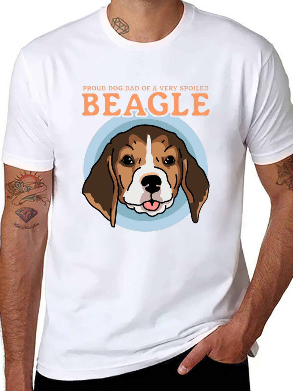 Proud Dog Dad Beagle Graphic T-Shirt