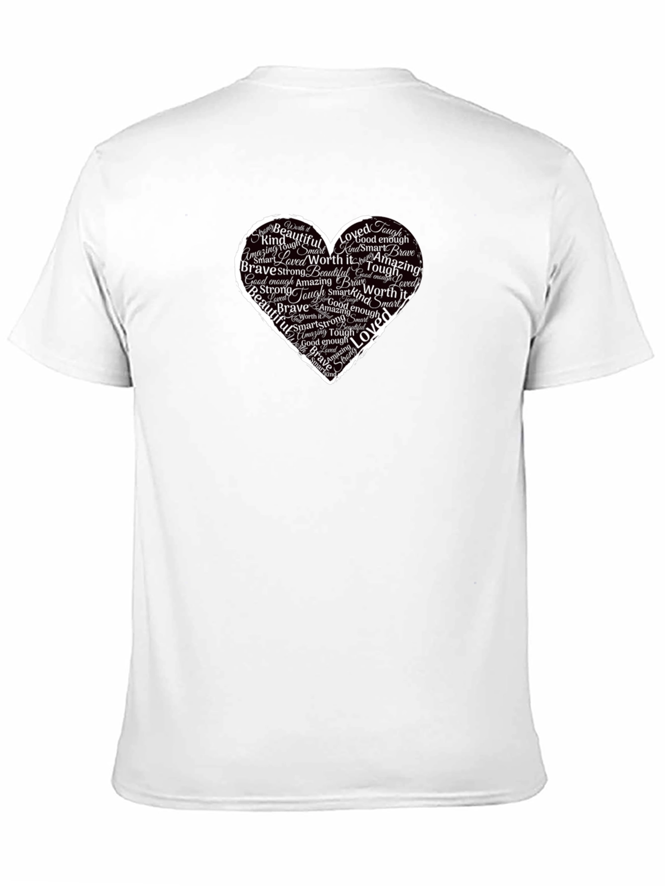 Inspirational Heart Word Art Black T-Shirt