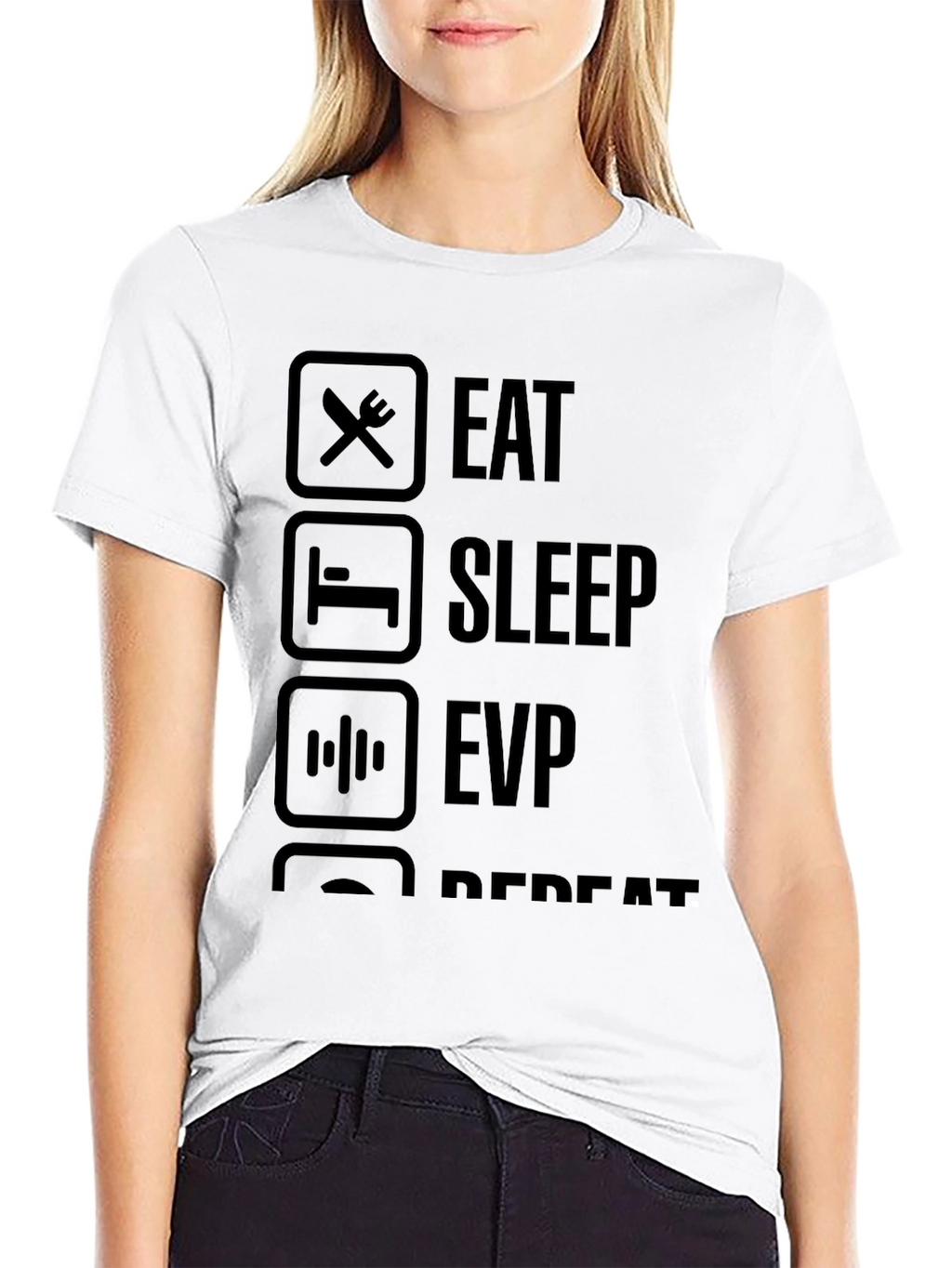 Eat Sleep EVP Repeat Black T-Shirt