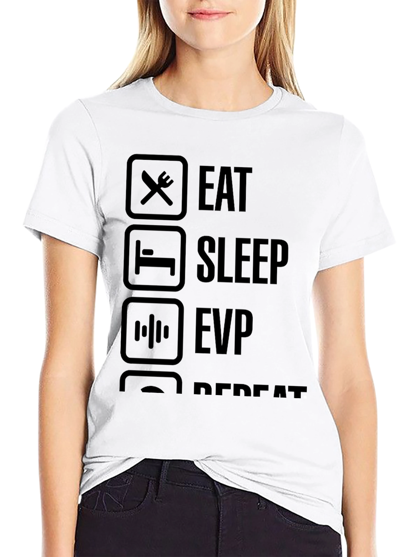 Eat Sleep EVP Repeat Black T-Shirt