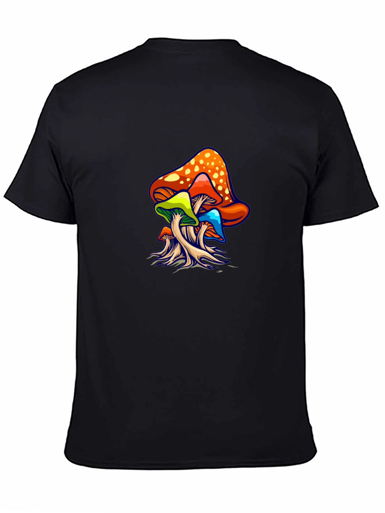 Psychedelic Mushroom Graphic Tee - Black Unisex T-Shirt