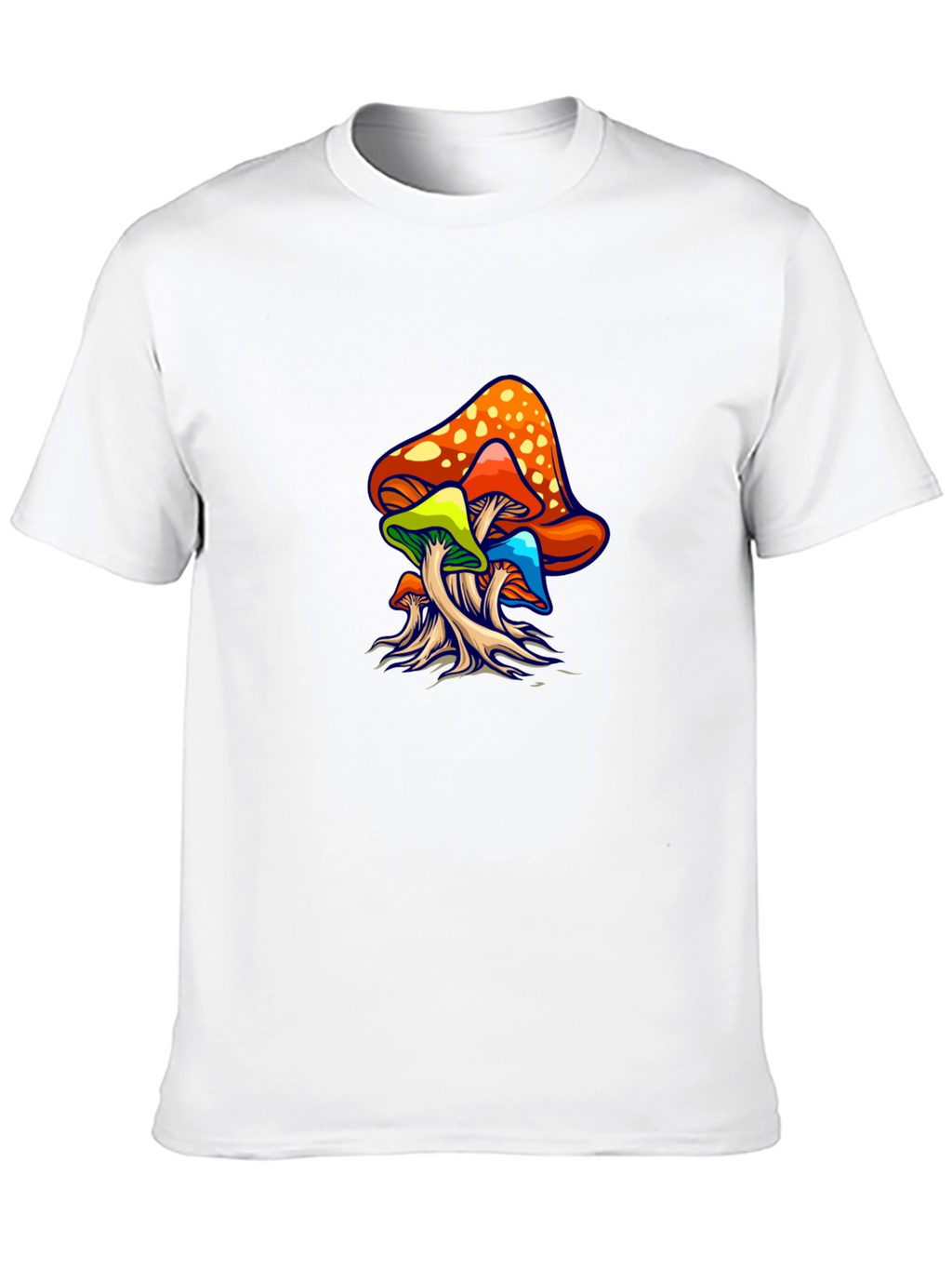 Psychedelic Mushroom Graphic Tee - Black Unisex T-Shirt