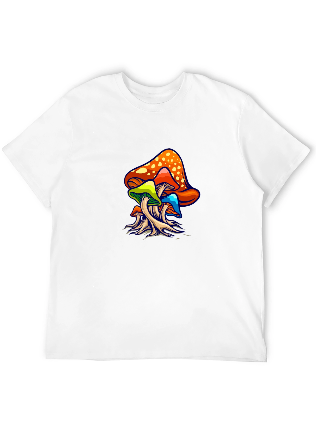 Psychedelic Mushroom Graphic Tee - Black Unisex T-Shirt