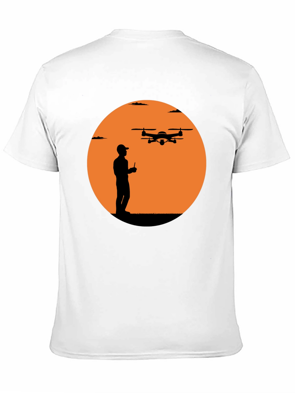 Drone Pilot Silhouette Graphic T-Shirt - Black