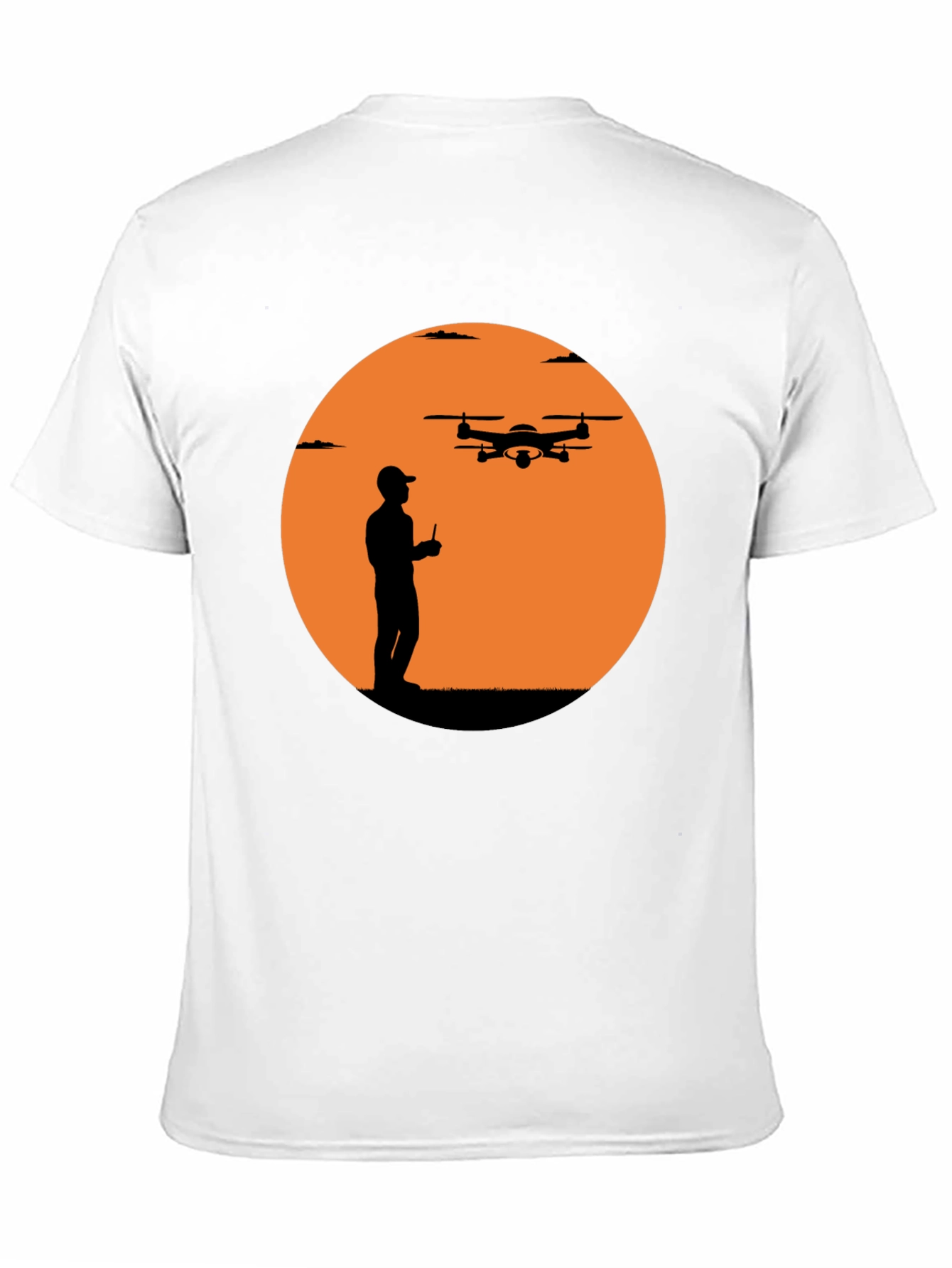 Drone Pilot Silhouette Graphic T-Shirt - Black