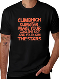 Motivational Climb High Graphic Black T-Shirt