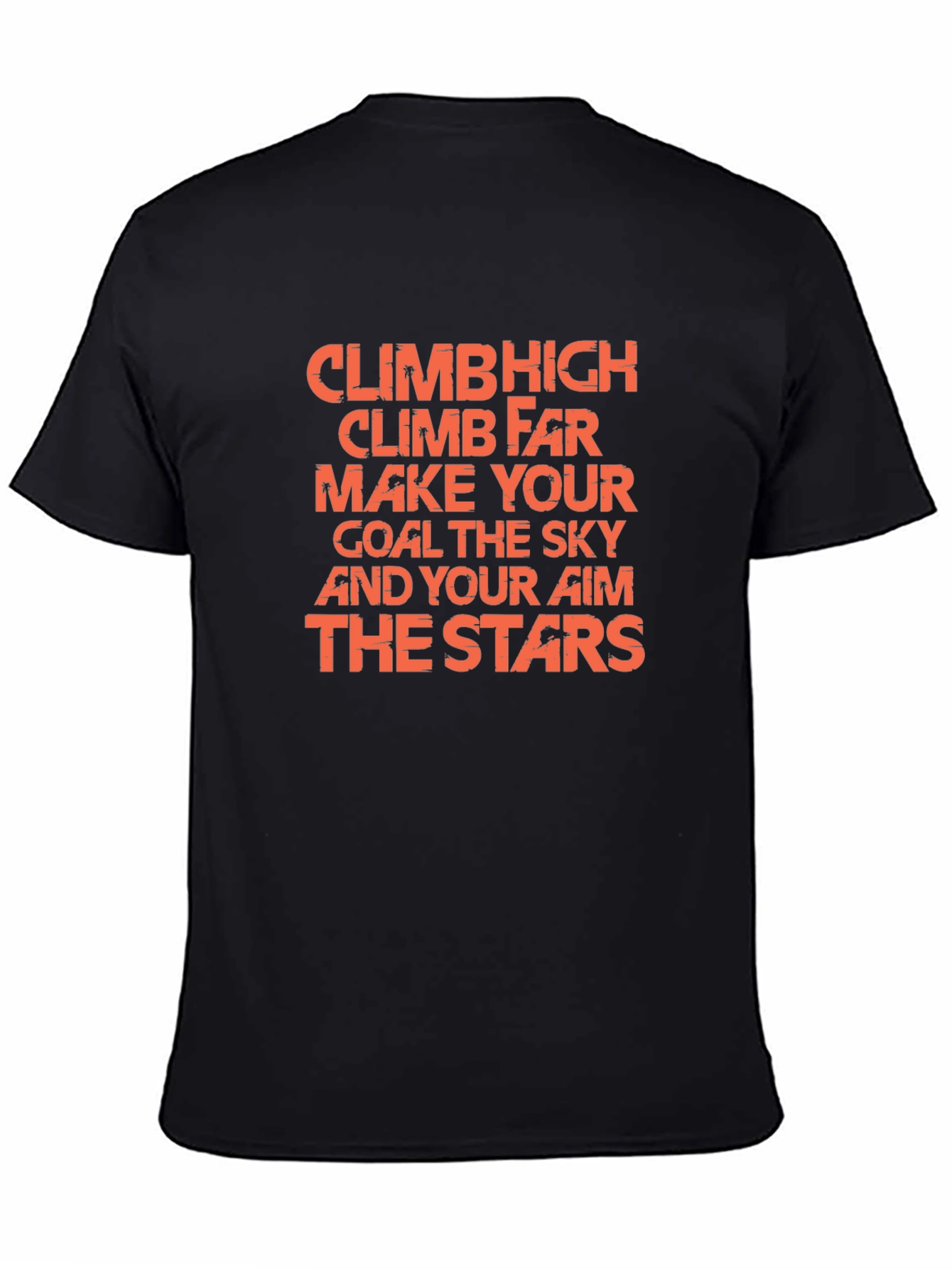Motivational Climb High Graphic Black T-Shirt