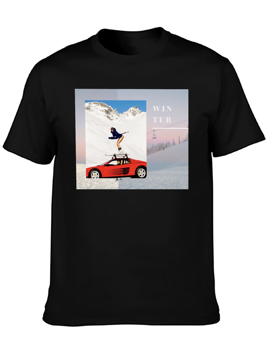 Winter Scene Graphic Tee - Unisex Black T-Shirt
