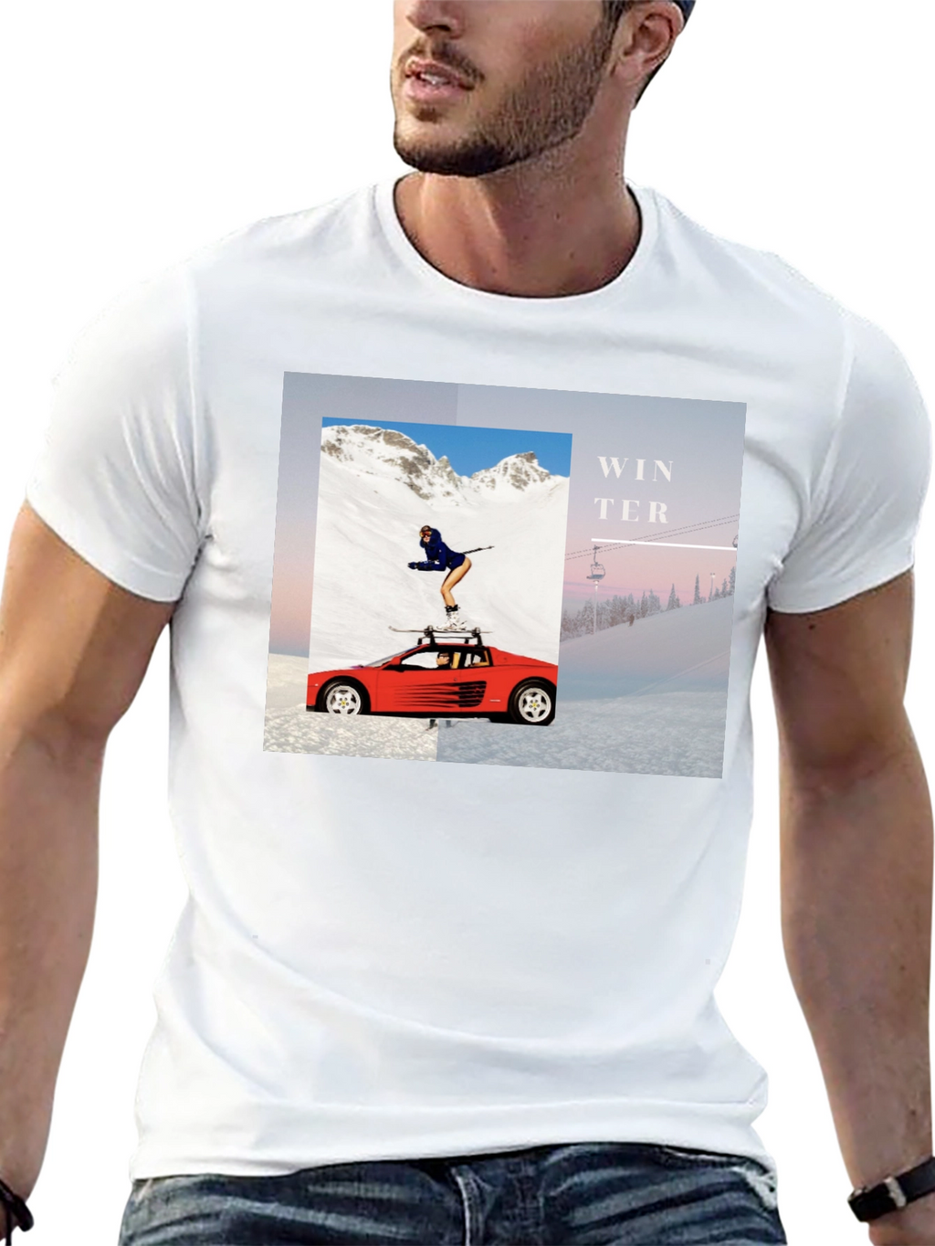 Winter Scene Graphic Tee - Unisex Black T-Shirt