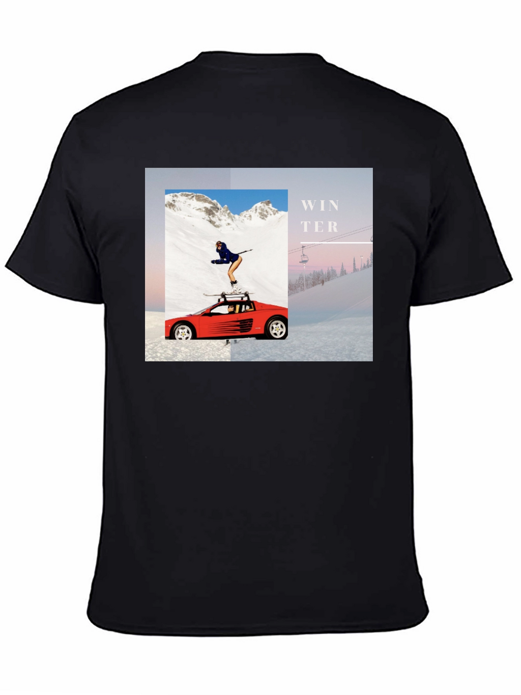 Winter Scene Graphic Tee - Unisex Black T-Shirt