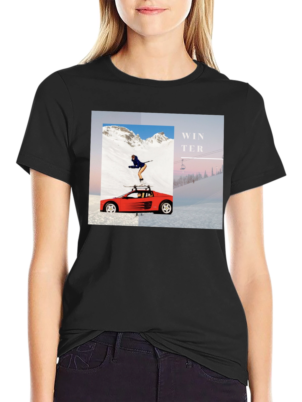 Winter Scene Graphic Tee - Unisex Black T-Shirt