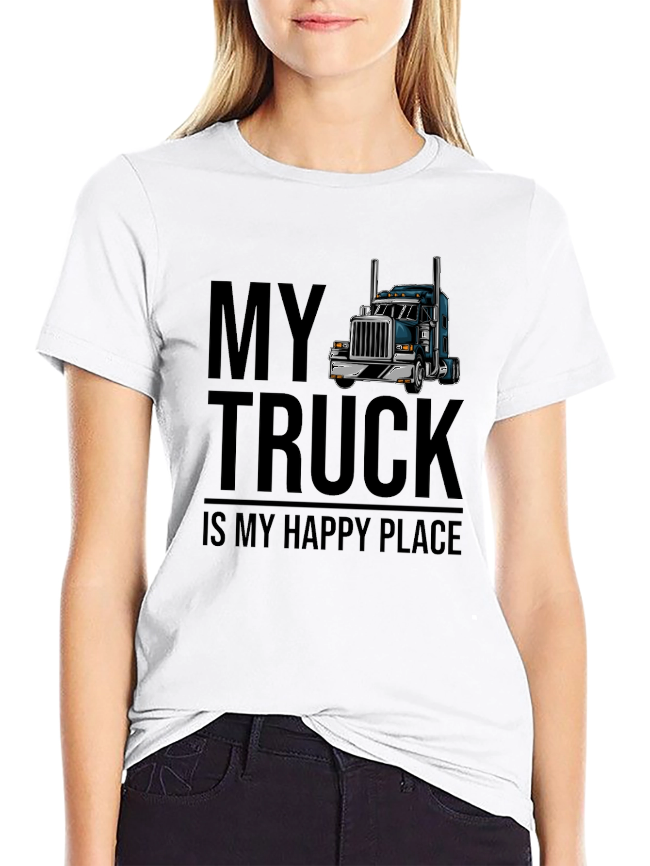 Truckers Happy Place T-Shirt - Cool Truck Graphic Tee