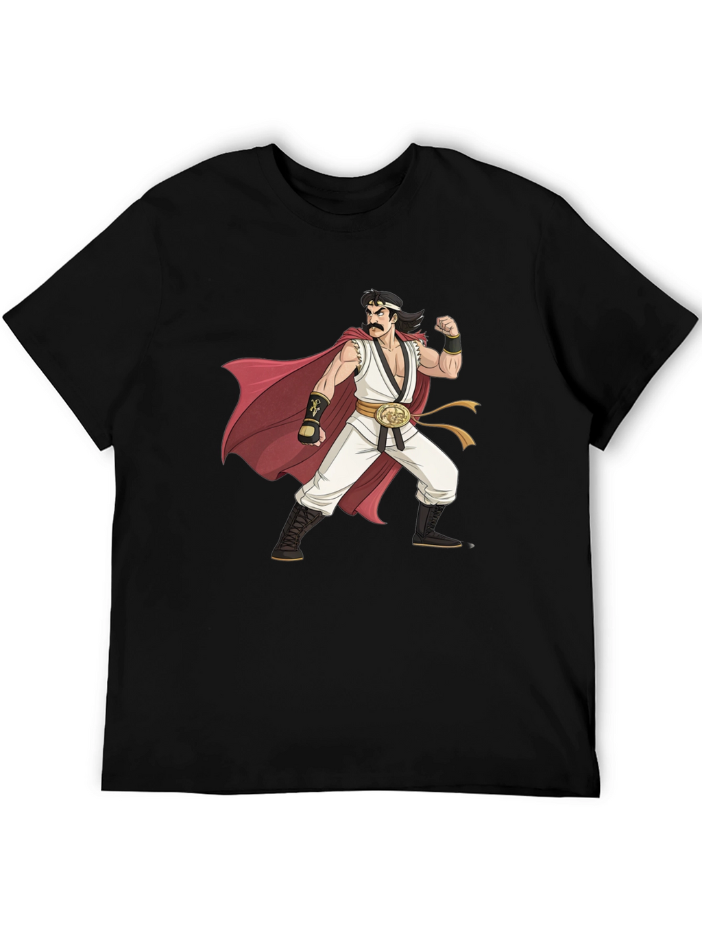 Retro Anime Character Graphic Black T-Shirt