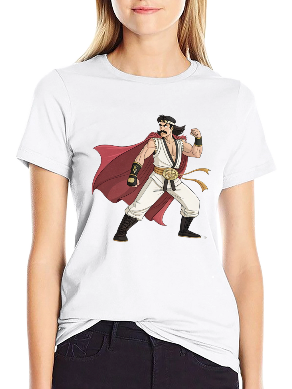 Retro Anime Character Graphic Black T-Shirt