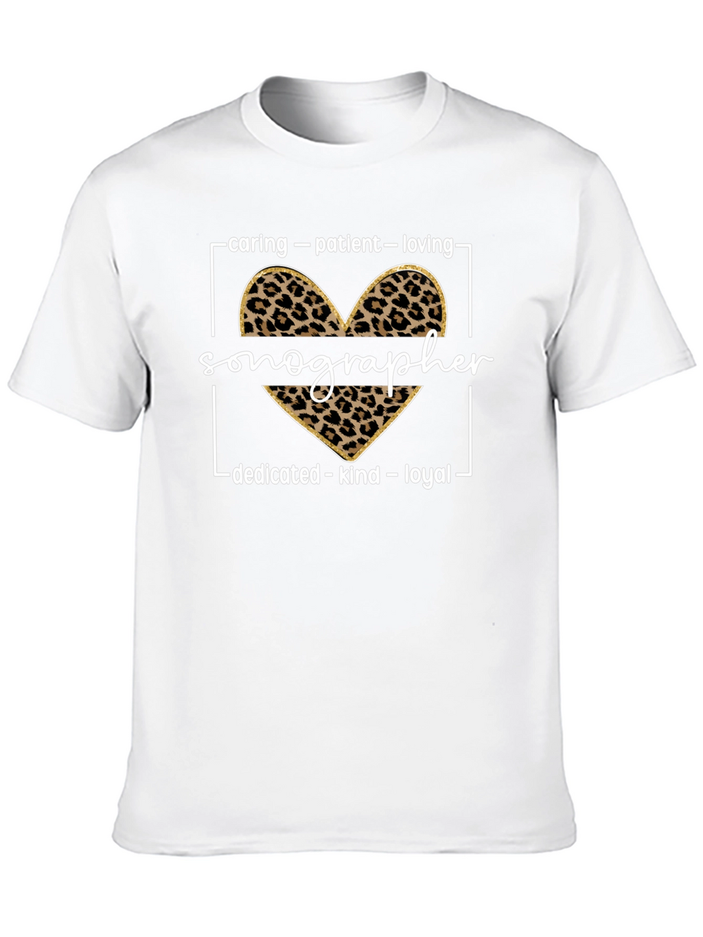Sonographer Leopard Heart T-Shirt