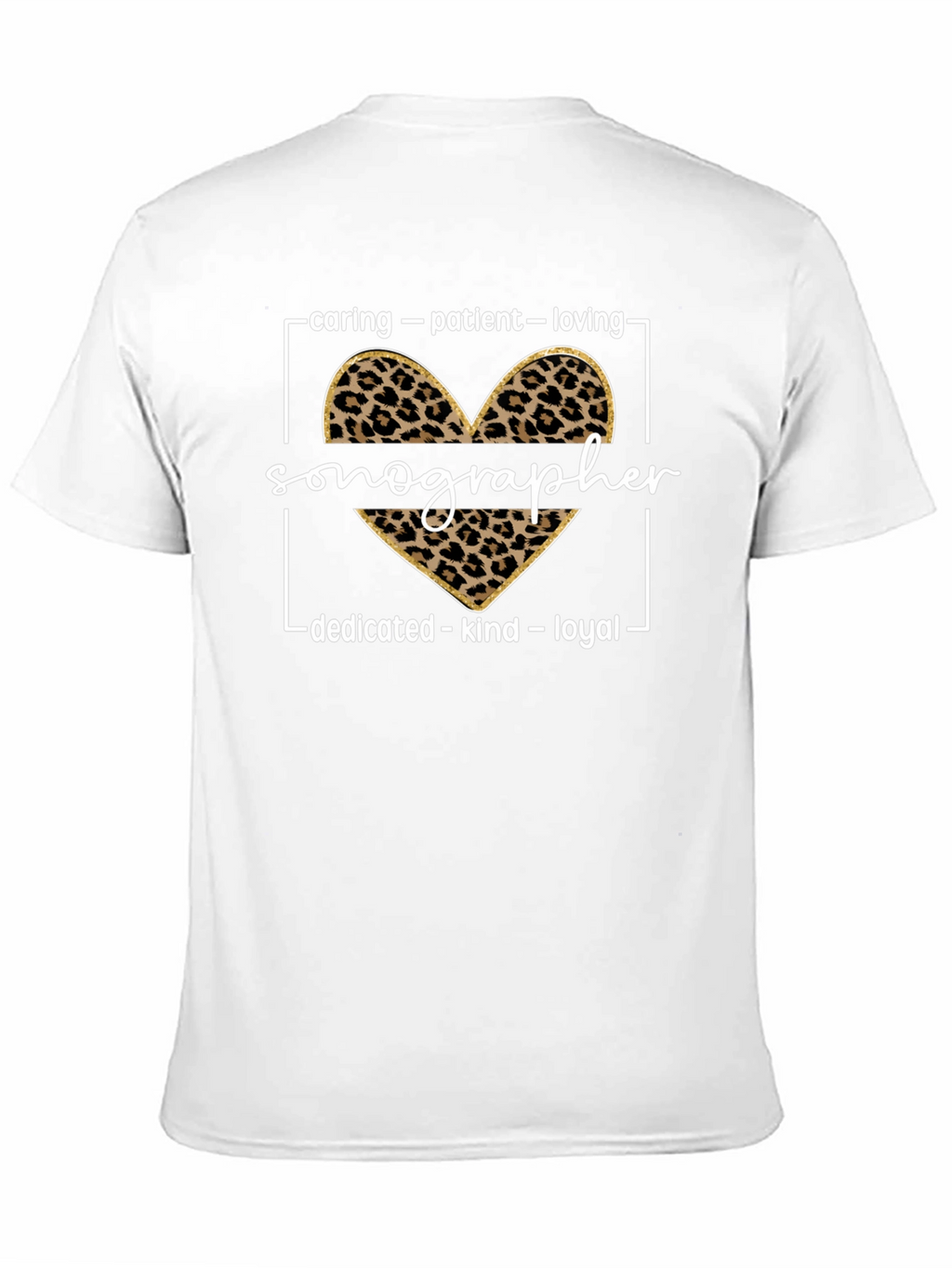 Sonographer Leopard Heart T-Shirt