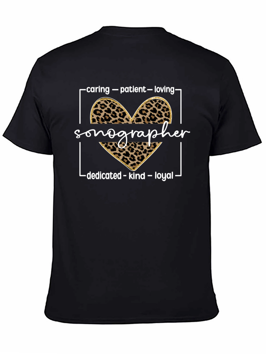 Sonographer Leopard Heart T-Shirt