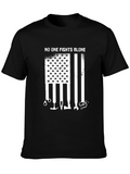 No One Fights Alone T-Shirt American Flag