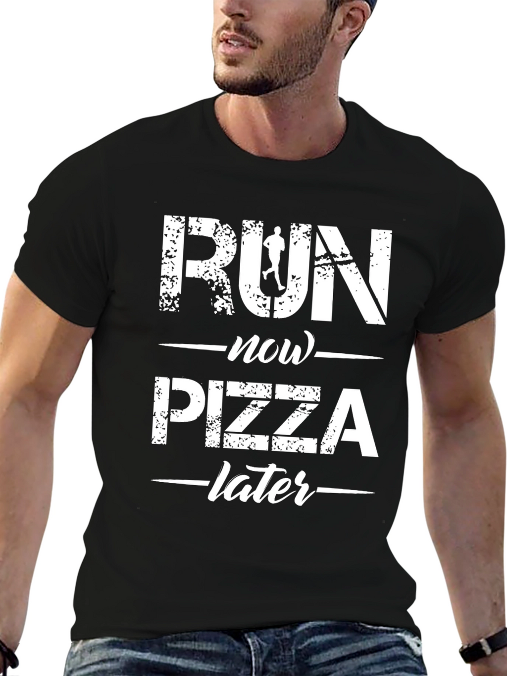 Run Now Pizza Later Graphic T-Shirt