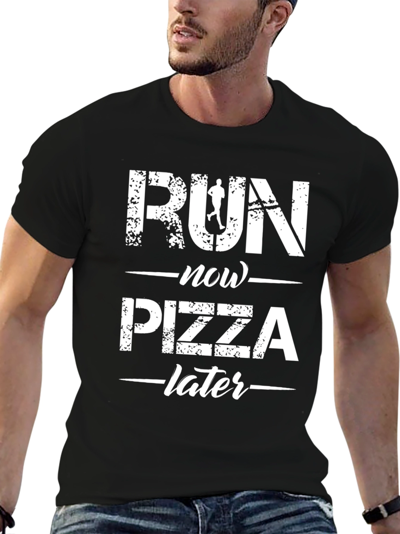 Run Now Pizza Later Graphic T-Shirt