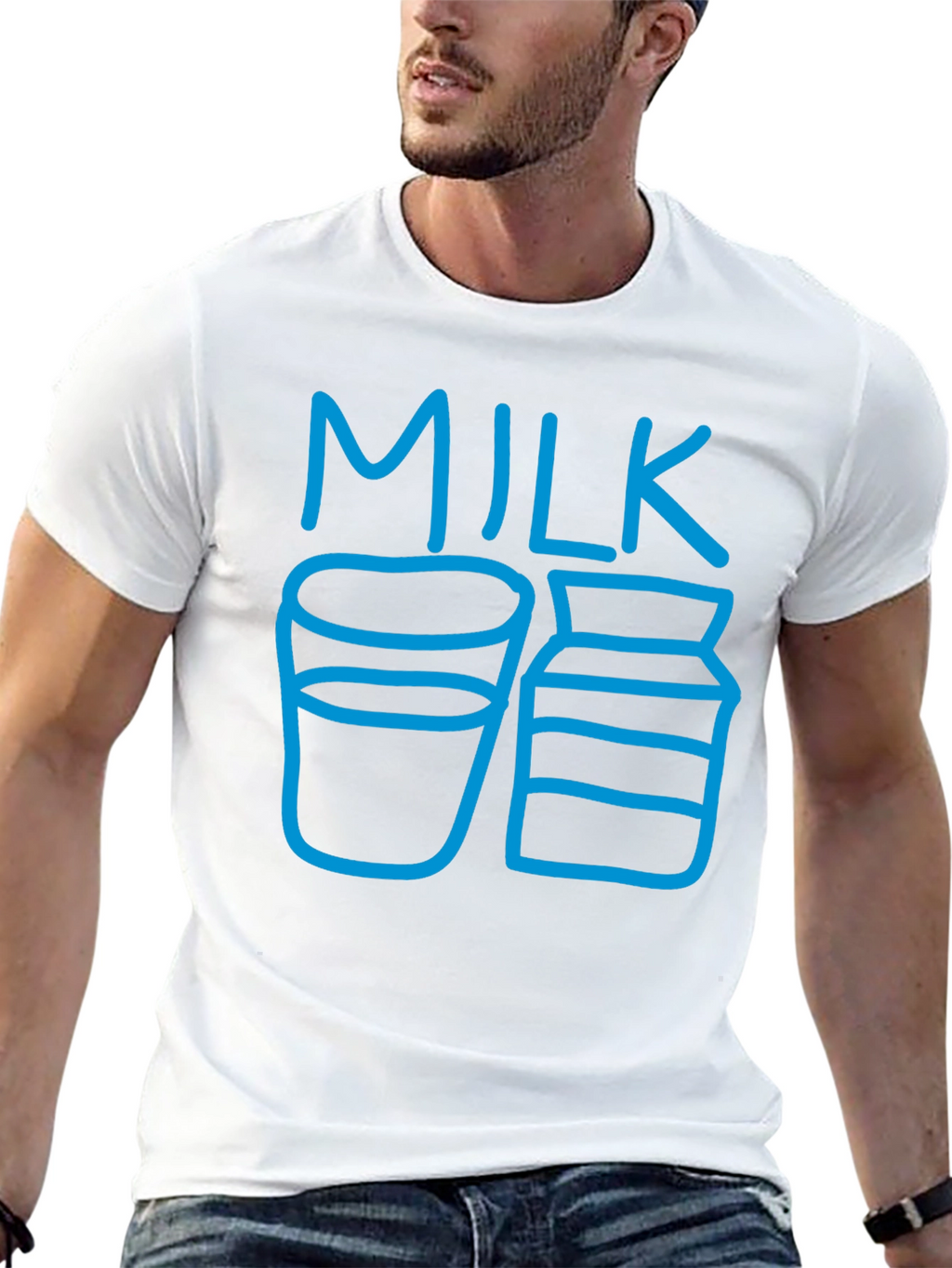 Milk Graphic T-Shirt - Casual Black Tee