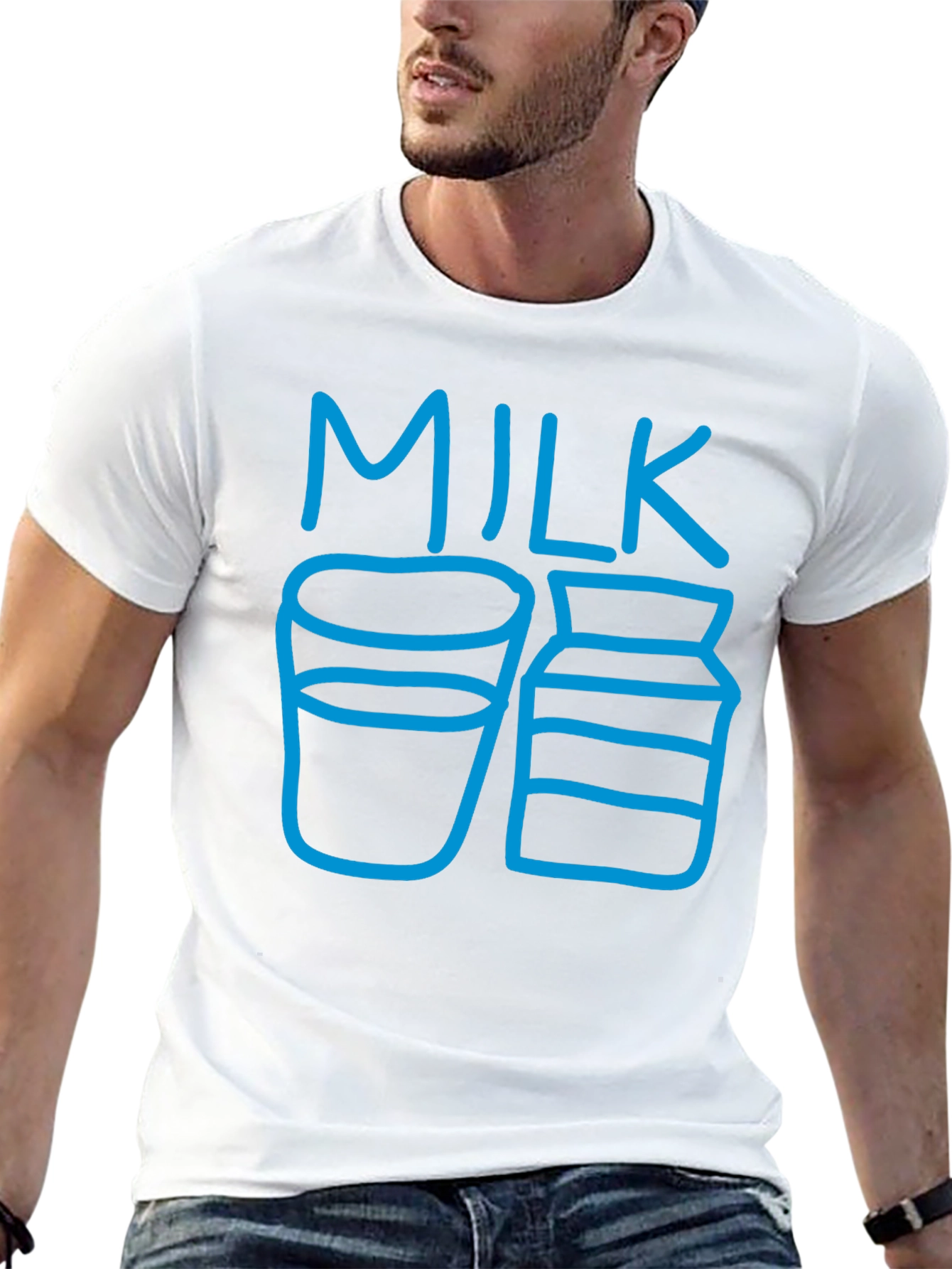 Milk Graphic T-Shirt - Casual Black Tee