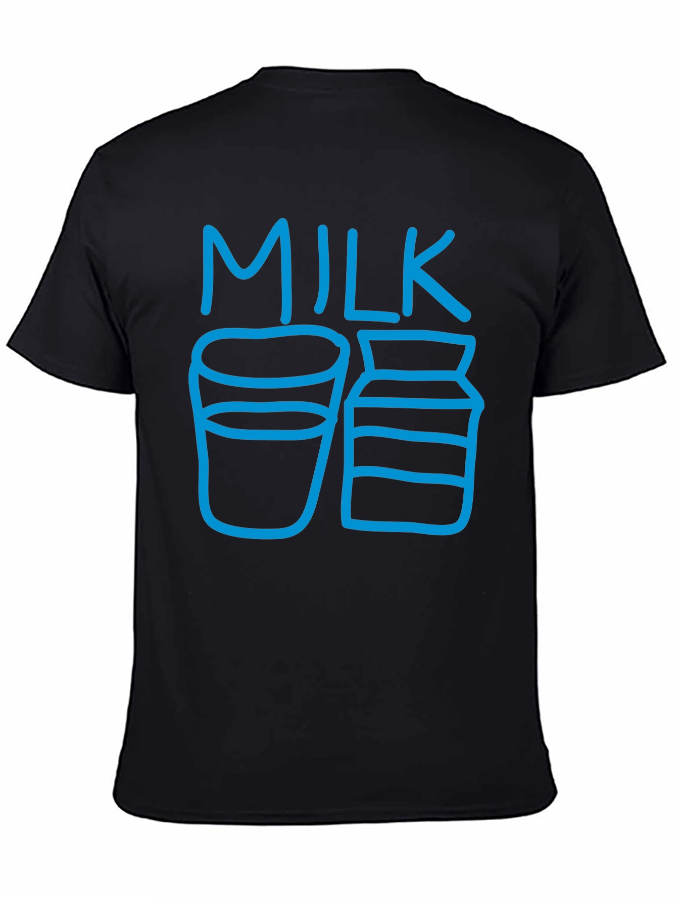 Milk Graphic T-Shirt - Casual Black Tee