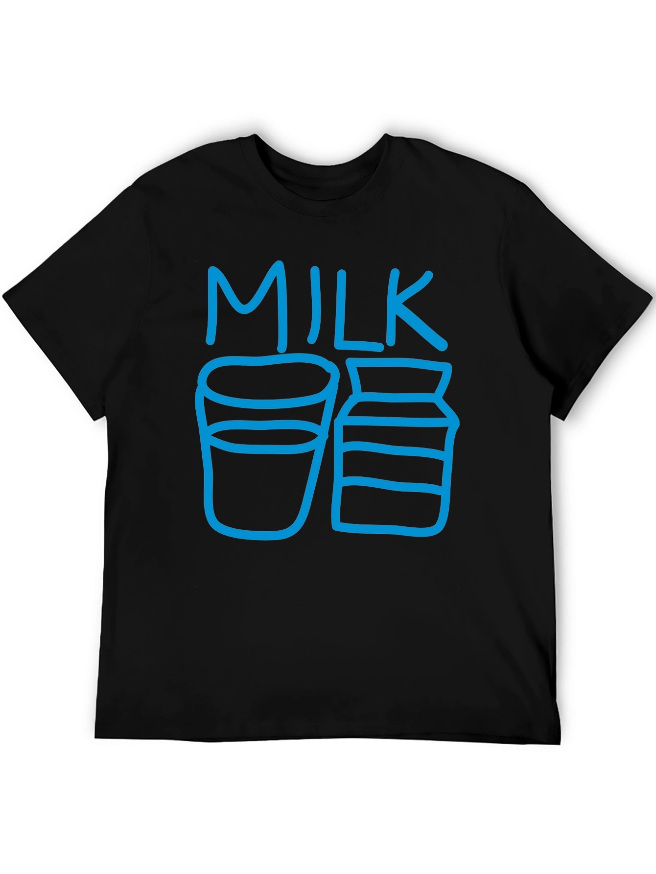 Milk Graphic T-Shirt - Casual Black Tee