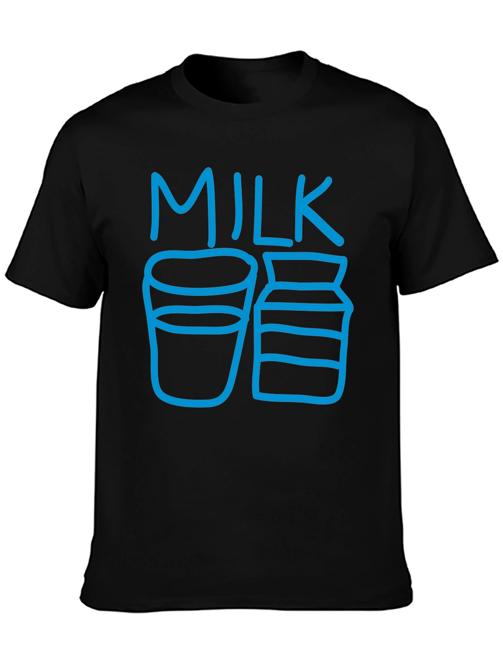 Milk Graphic T-Shirt - Casual Black Tee
