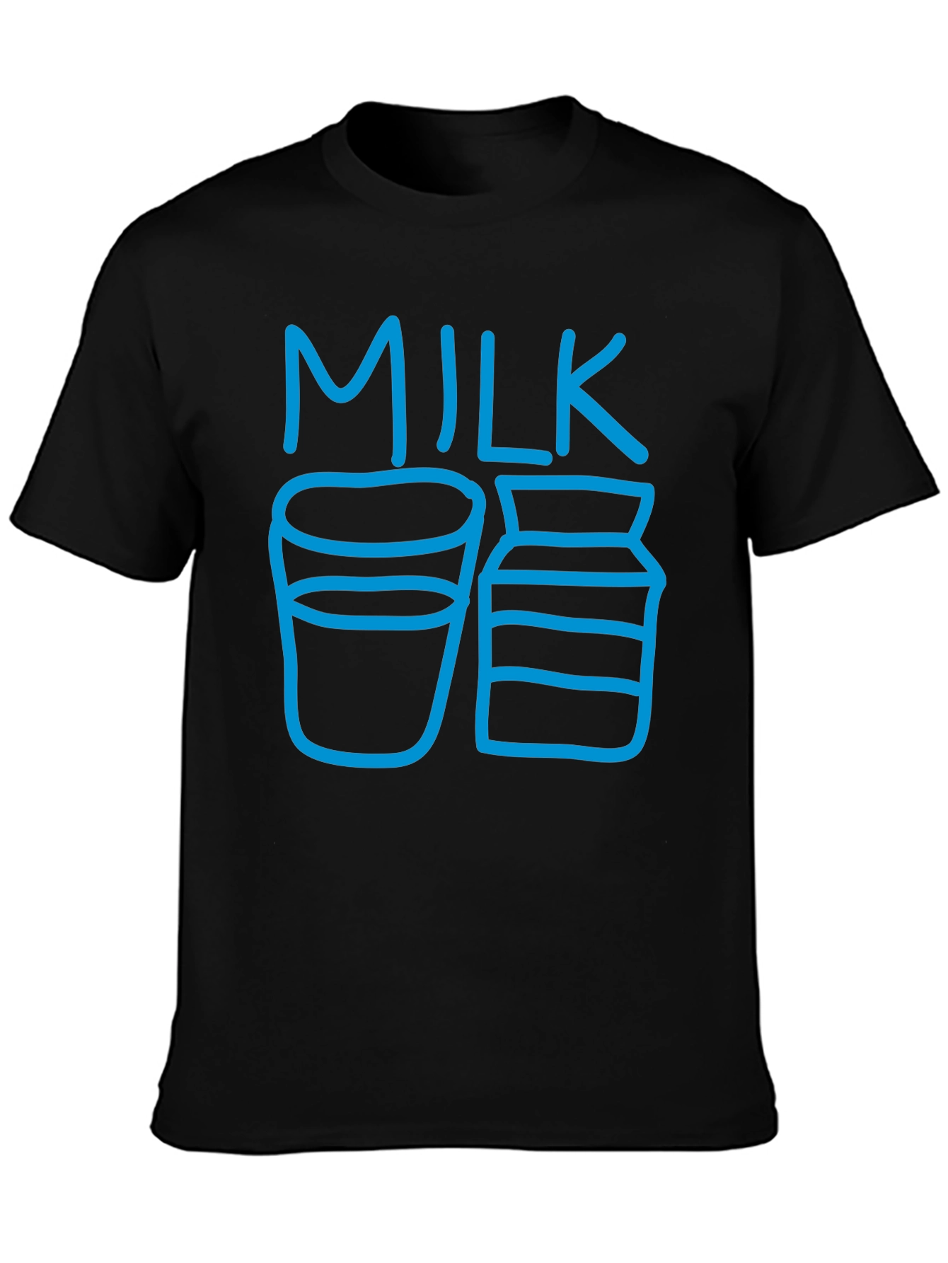 Milk Graphic T-Shirt - Casual Black Tee