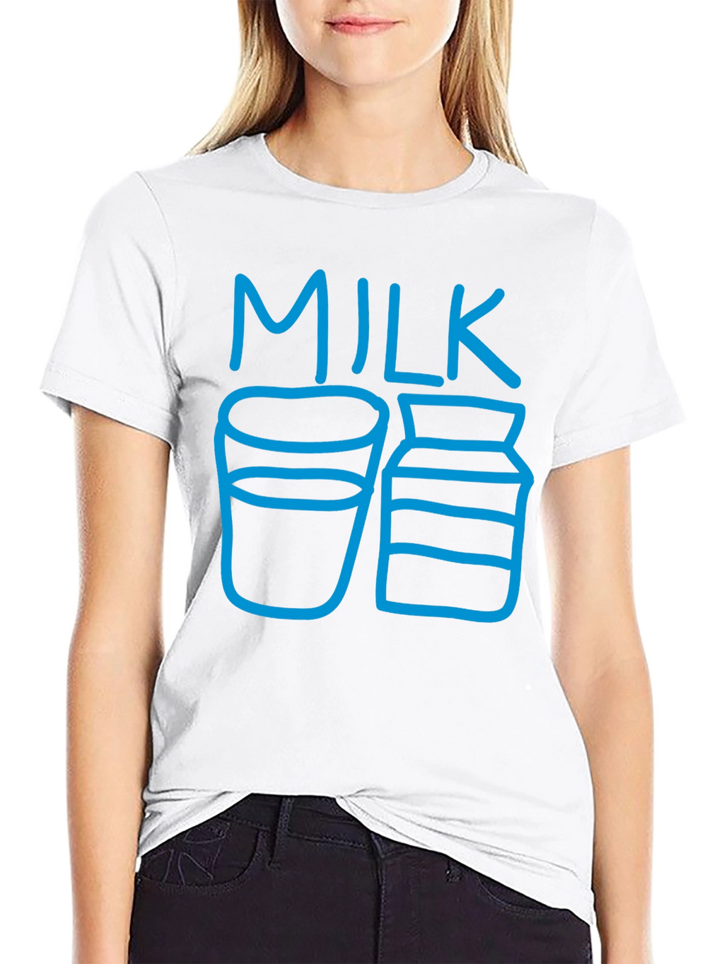 Milk Graphic T-Shirt - Casual Black Tee