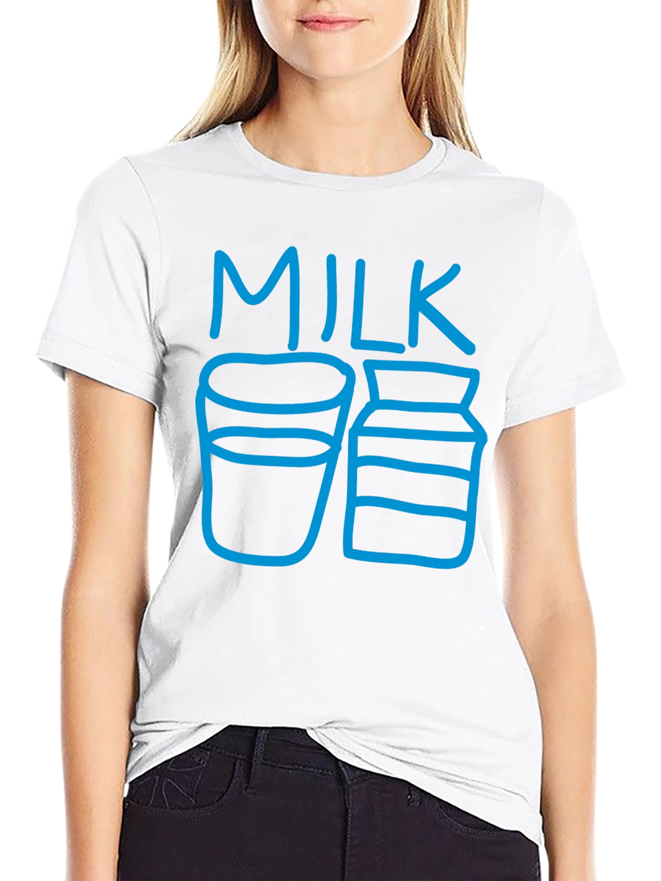 Milk Graphic T-Shirt - Casual Black Tee