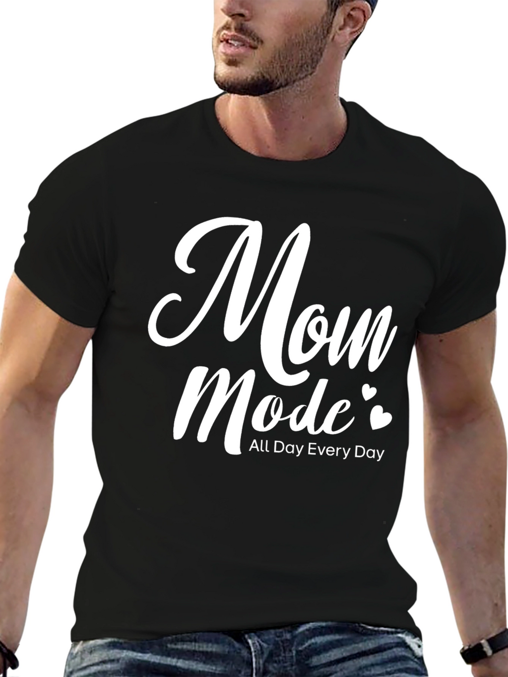 Mom Mode All Day Every Day Black Tee