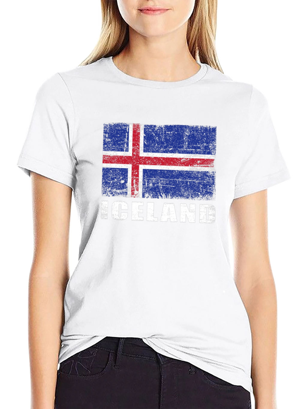 Iceland Flag Graphic Tee - Distressed Print