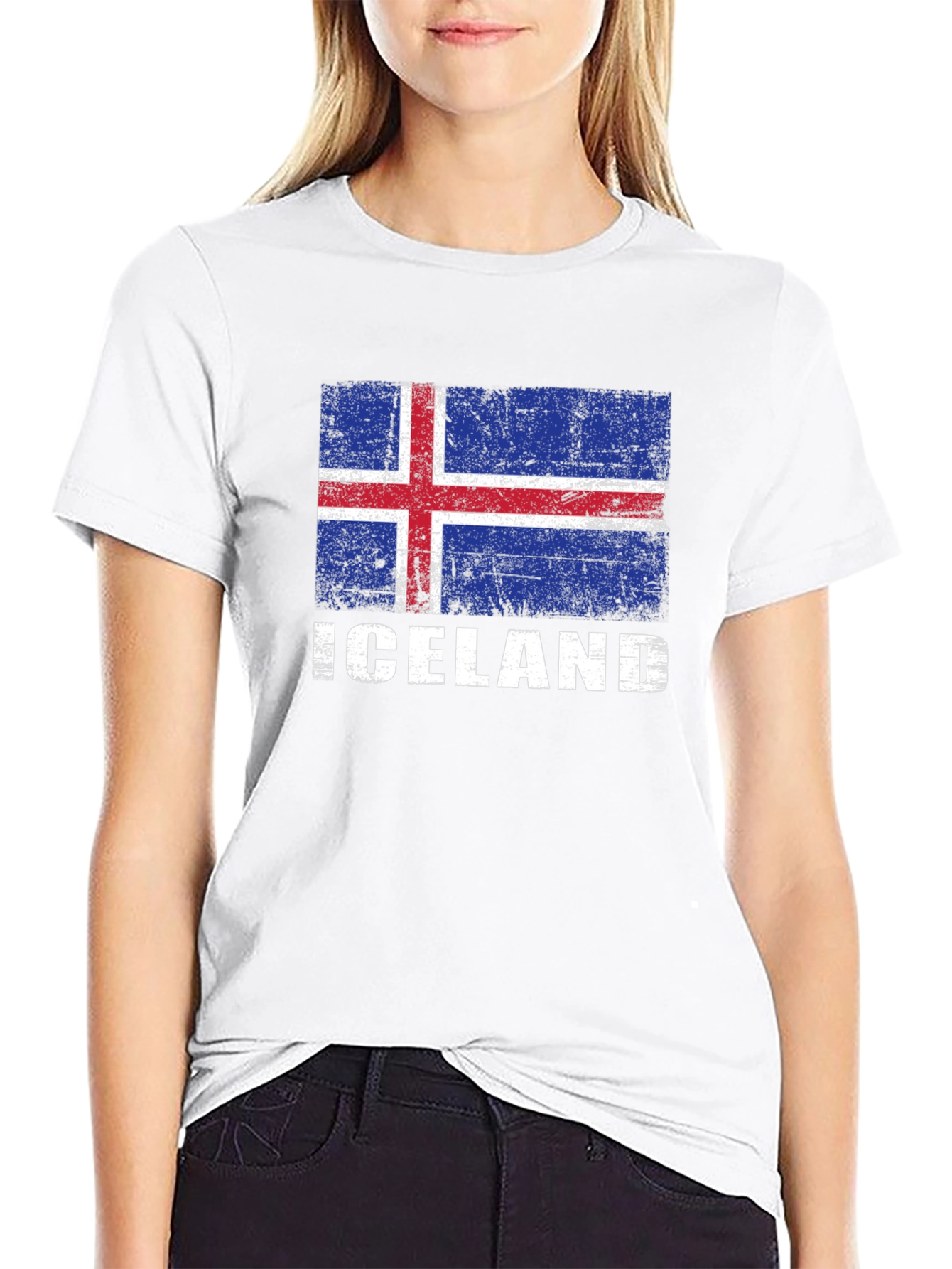 Iceland Flag Graphic Tee - Distressed Print