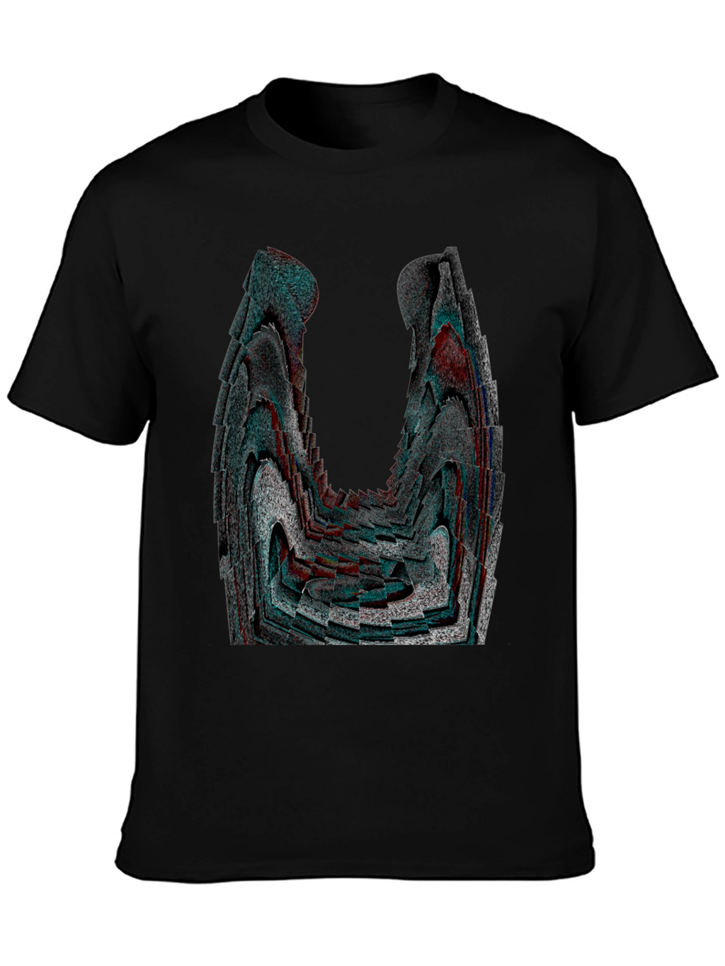 Abstract Patterned Black Graphic Tee