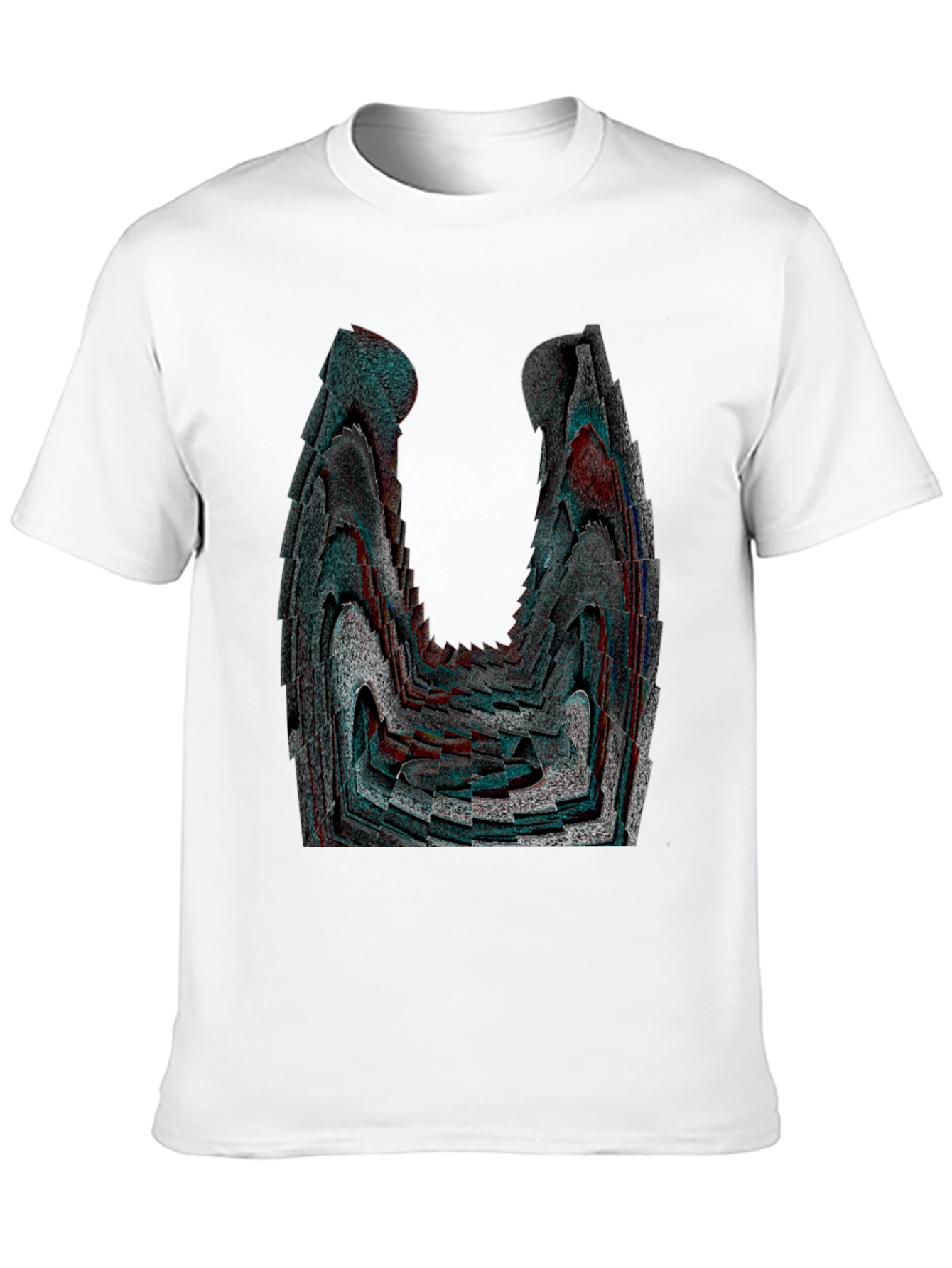 Abstract Patterned Black Graphic Tee