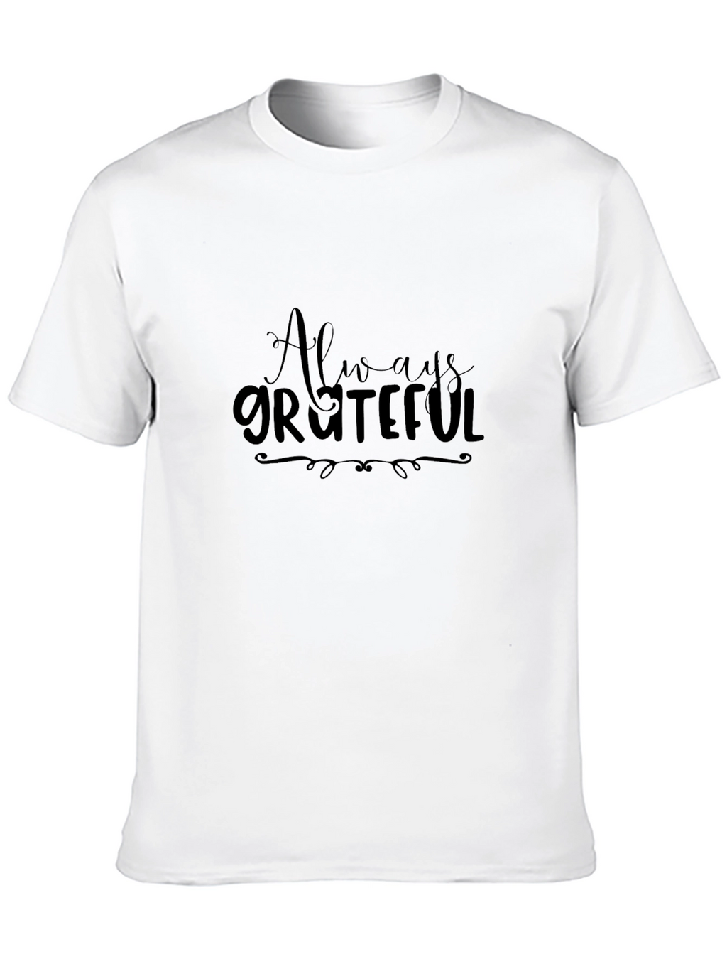 Always Grateful Black Tee - Stylish & Comfortable