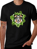 Tropical Dog Graphic Tee - Unique Pet Lover Gift