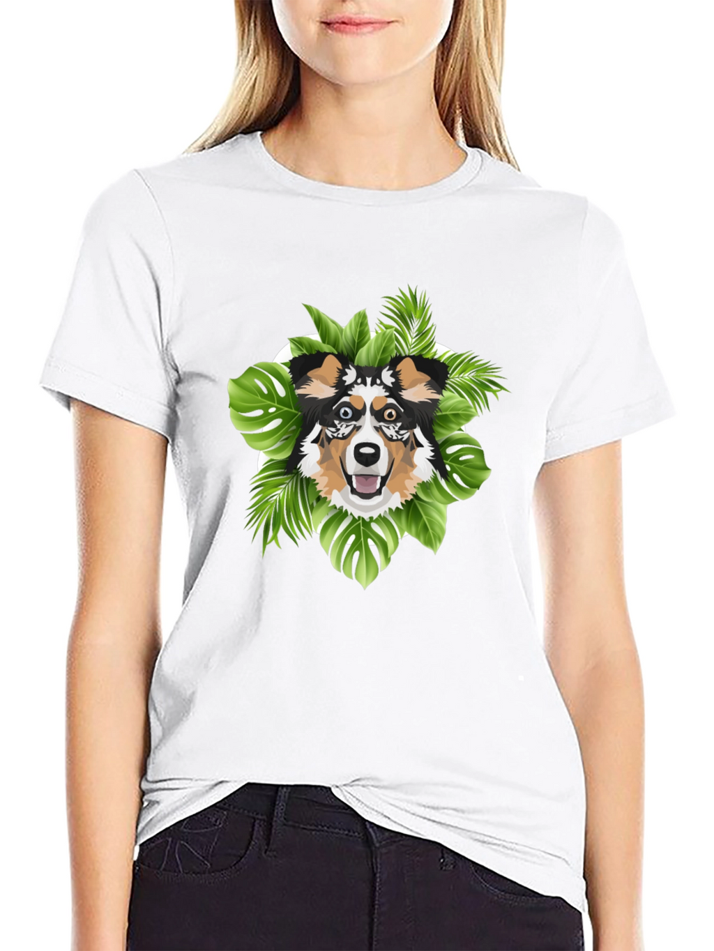 Tropical Dog Graphic Tee - Unique Pet Lover Gift
