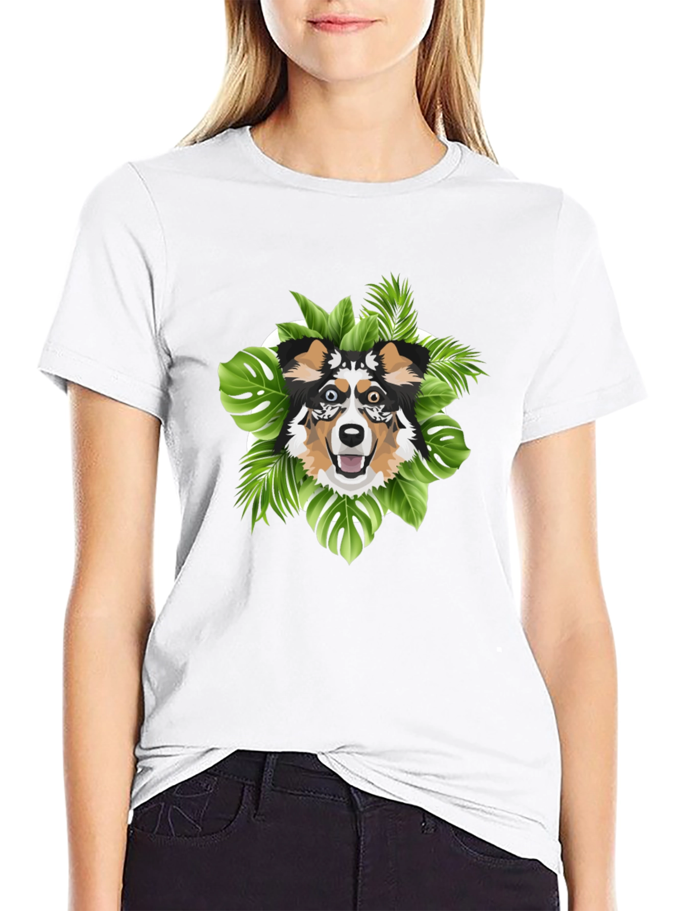 Tropical Dog Graphic Tee - Unique Pet Lover Gift
