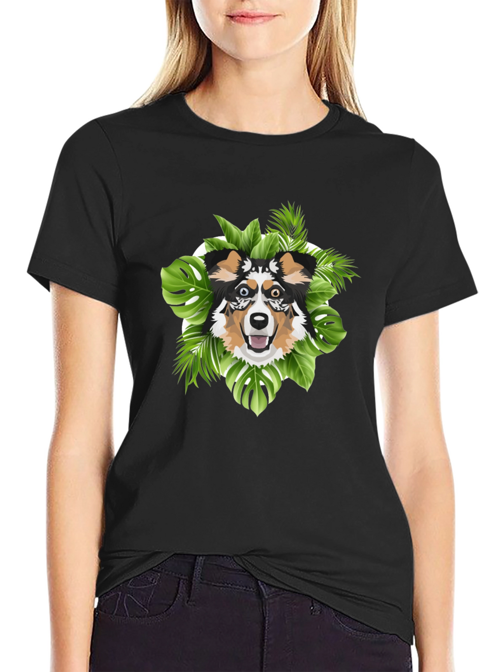 Tropical Dog Graphic Tee - Unique Pet Lover Gift