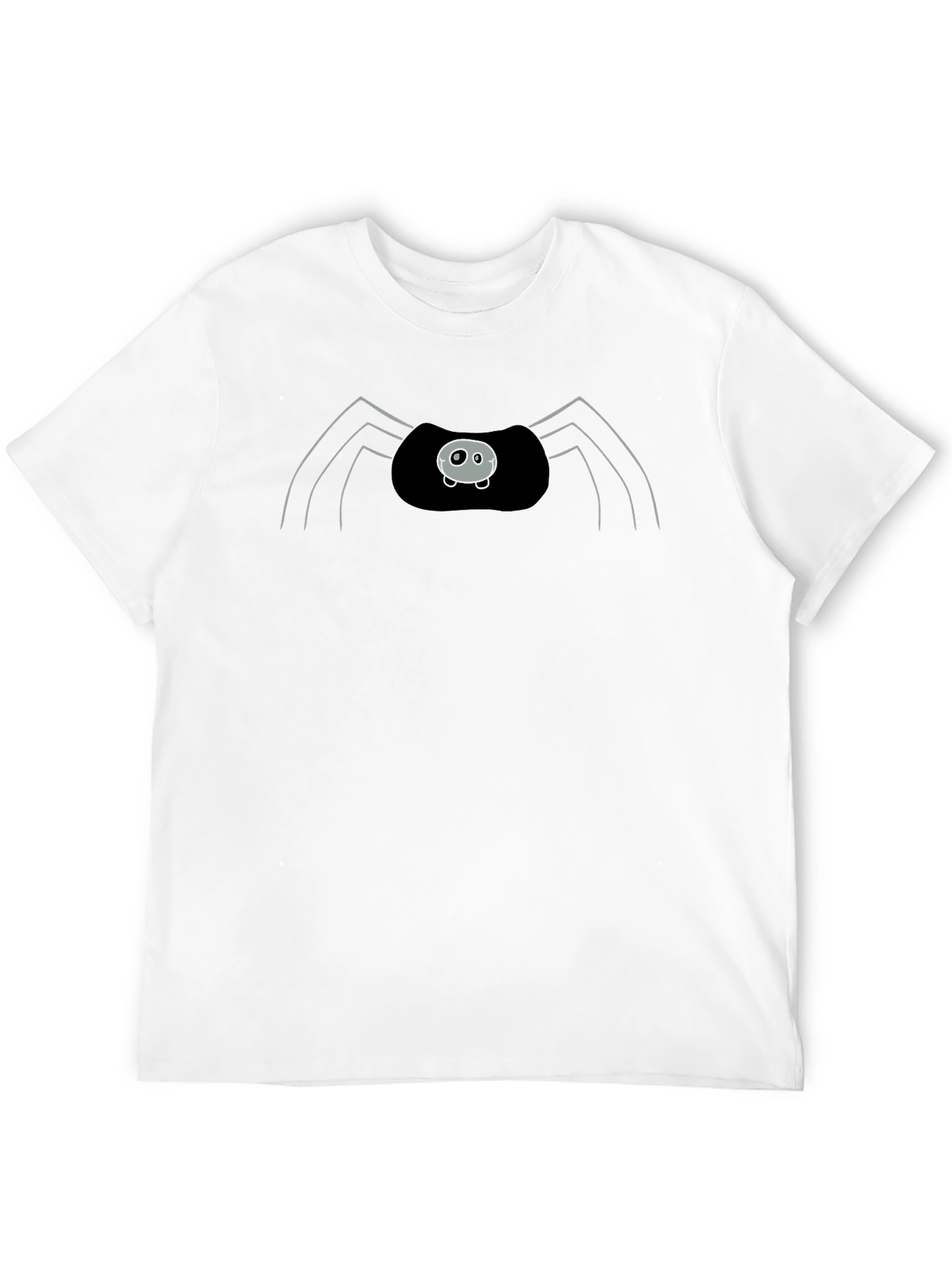 Cute Spider Graphic Print Black T-Shirt