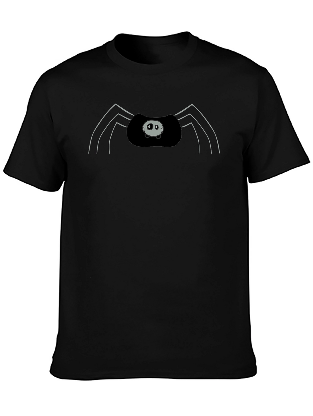 Cute Spider Graphic Print Black T-Shirt